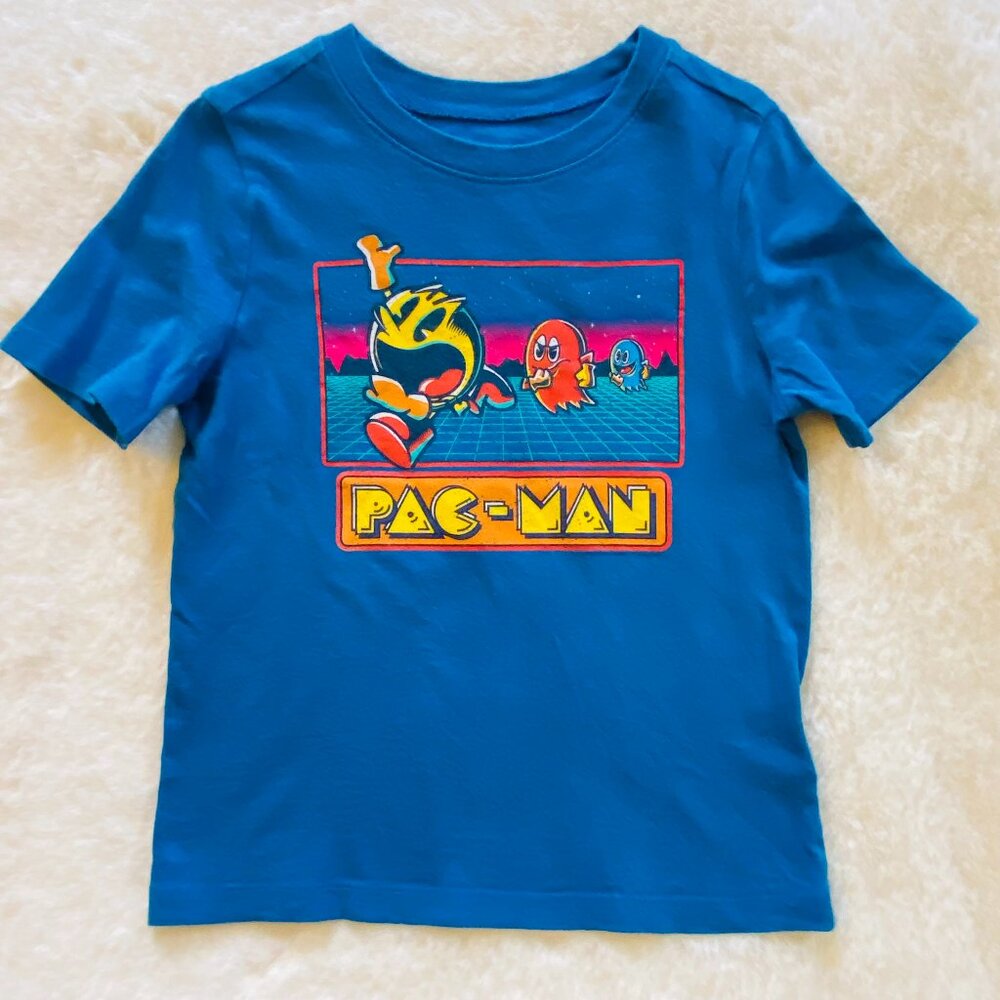 Pac-Man Old Navy Blue T Boy's size 5 Vintage Nostalgia 1980s Arcade Games